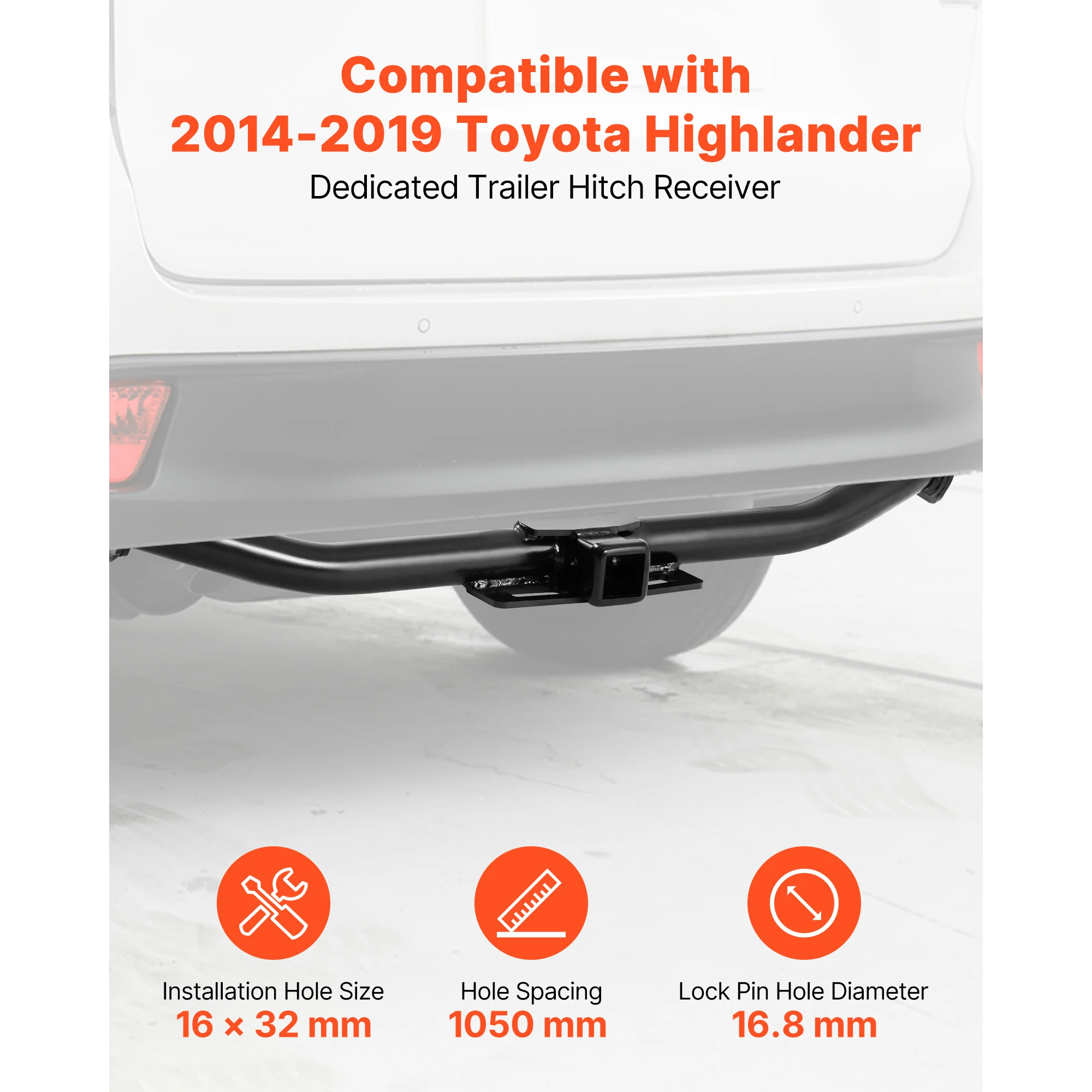 SucceBuy Class 3 Trailer Hitch 2in Receiver Compatible with 2014-2019 Toyota Highlander Multi-Fit Hitch to Receive Cargo Carrier