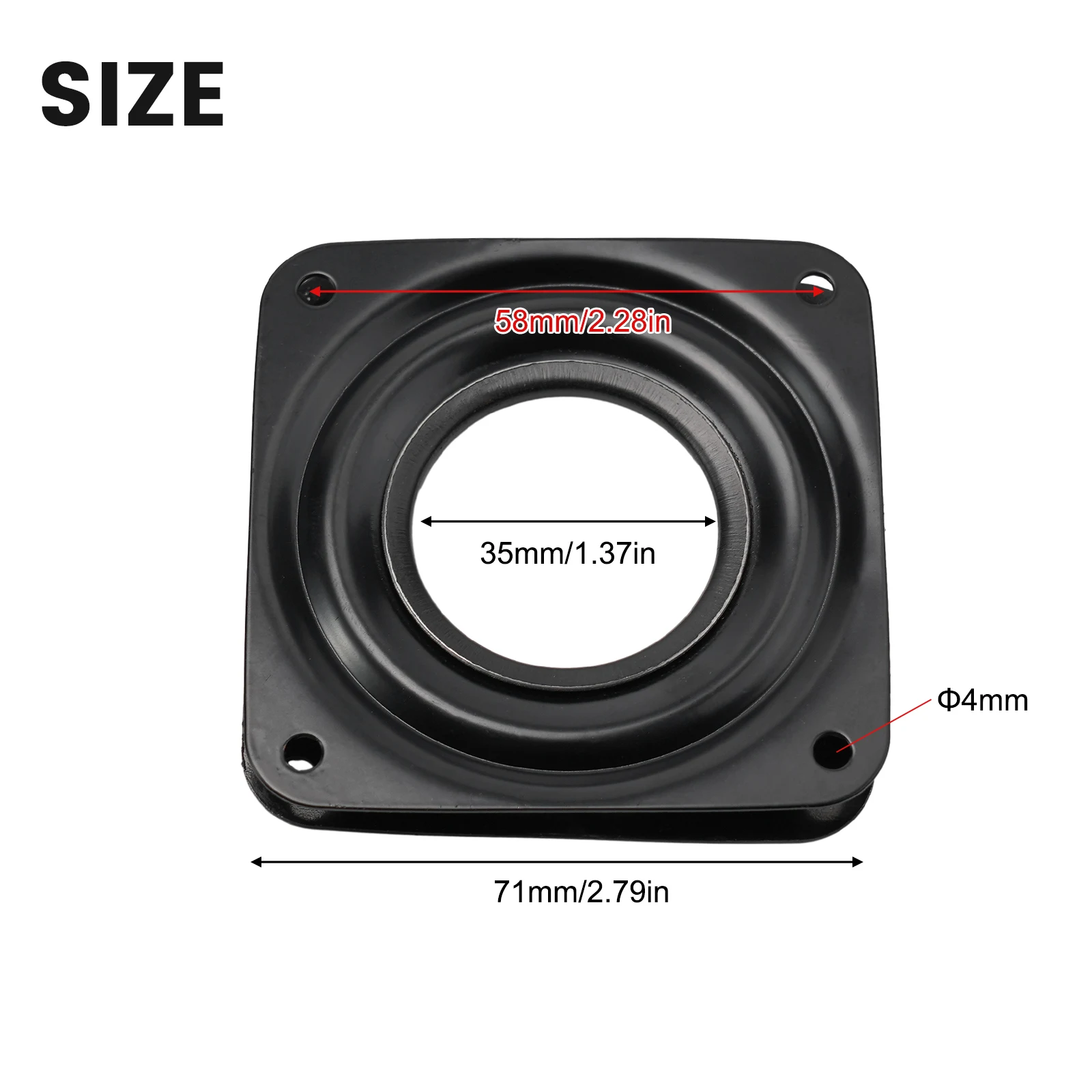 Description Picture 6 of itemHollow Turntable 3/4/6 Inches Galvanized Square Full Bead Turntable 360 Degree Free Rotating Chassis Heavy Duty Metal Bearing