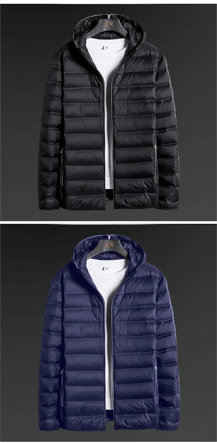 jaqueta puffer masculina, leve, demi-temporada ultra leve,