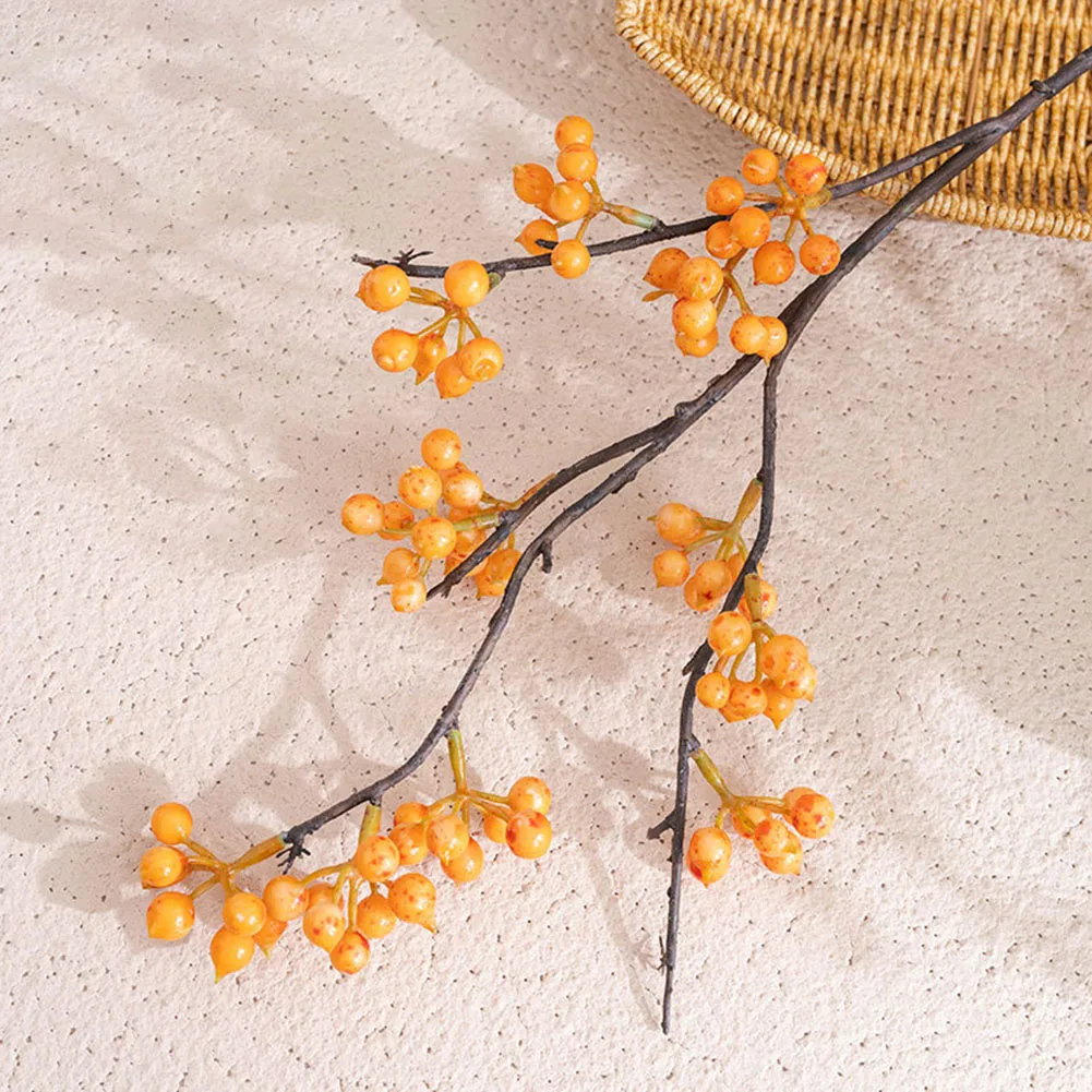 

Fake Fruit Flores For Home Millet Fruit Branch Simulated Flowers And Green Plants Home Supplies Wedding Decoration