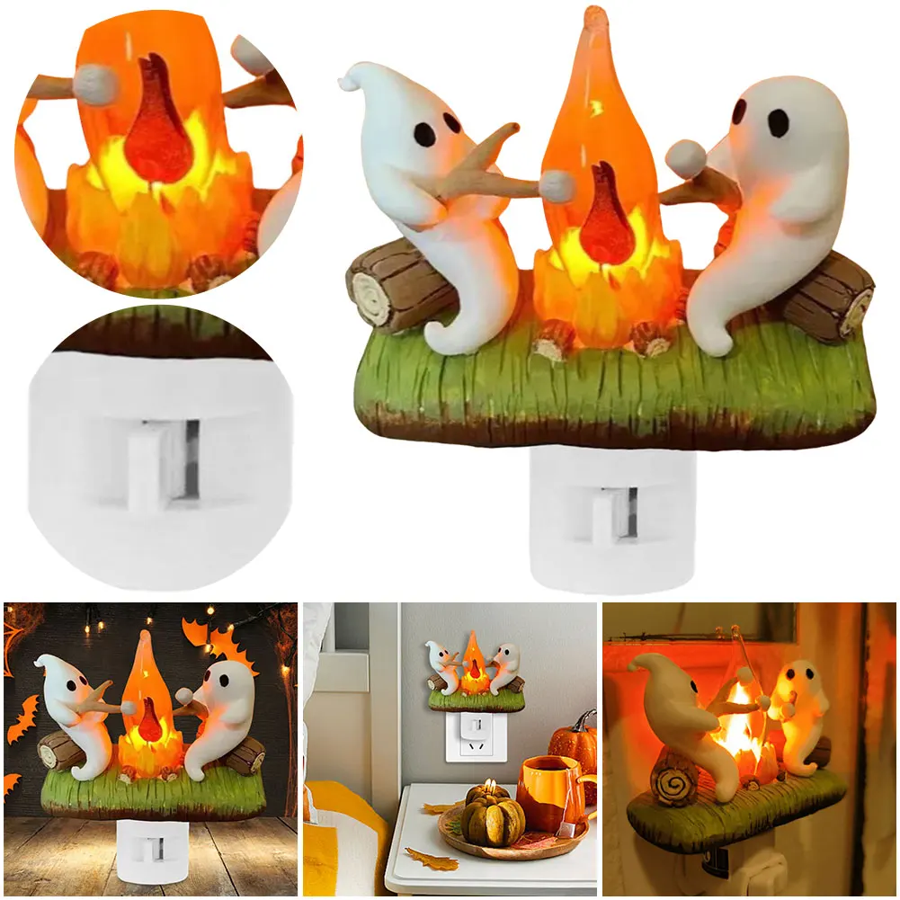 GHOST CAMPFIRE FLICKERING Nightlight,Fire Marshmallow Nightlight Halloween Gift