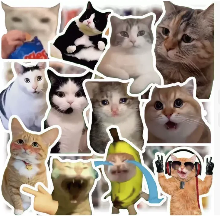 100-500 Stück lustige Katzen-Aufkleber, Cartoon-PVC, wasserdicht, Katzen-Aufkleber, Schreibwaren, Scrapbooking, Dekoration für Schule, Kinder, Laptop, Telefon – Detail 13