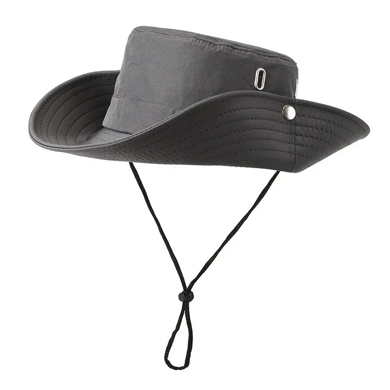 Men's Fisherman Hat Outdoor Mountaineering Sunshade Summer Large Brim Breathable Sunscreen Fishing Spring And Summer