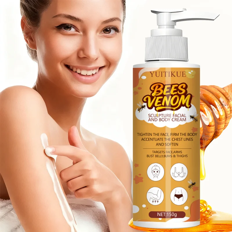 YUITIKU Bee Venom Body Cream firms the face, lifts the body, enhances chest contours, and softens the skin.