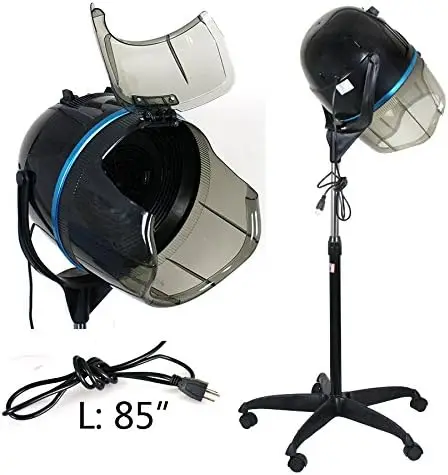 1300W Hooded Hair Dryer Professional Stand Up Bonnet Hair Dryer Salon Equipment with Rolling Base for Home Dryin