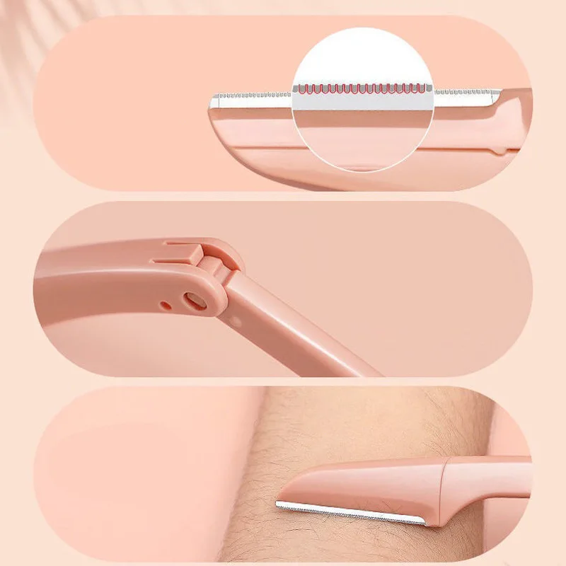3 Pcs Eyebrow Trimmer facial epilators for women Pocketknife Eyebrow profiler Hair Remover for Ladies Face Eyebrow Shaper Shaver 2