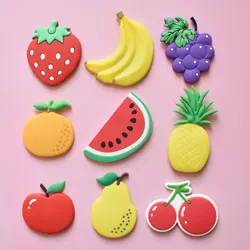 Vibrant Cartoon Fruit Magnets: Delightful Soft Rubber Stickers to Brighten Your Fridge! (9pcs)