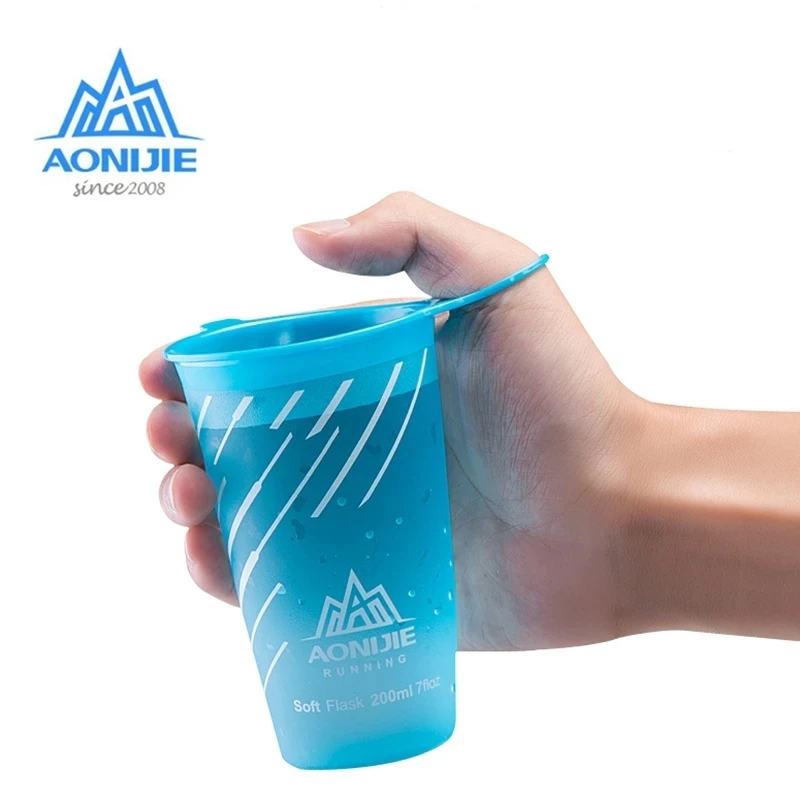 AONIJIE Sports Water Bottle Running Soft Water Cup Drinking Bottle Fold Portable Marathon Running Cycling Gym 200ML