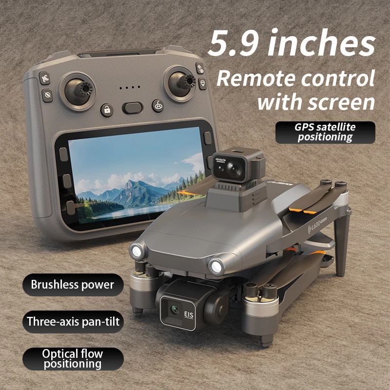 NUOVO L600 PRO MAX Drone con schermo grande Gimbal a 3 assi 5G GPS 8K HD EIS Fotocamera per evitare ostacoli Brushless FPV RC Quadcopter