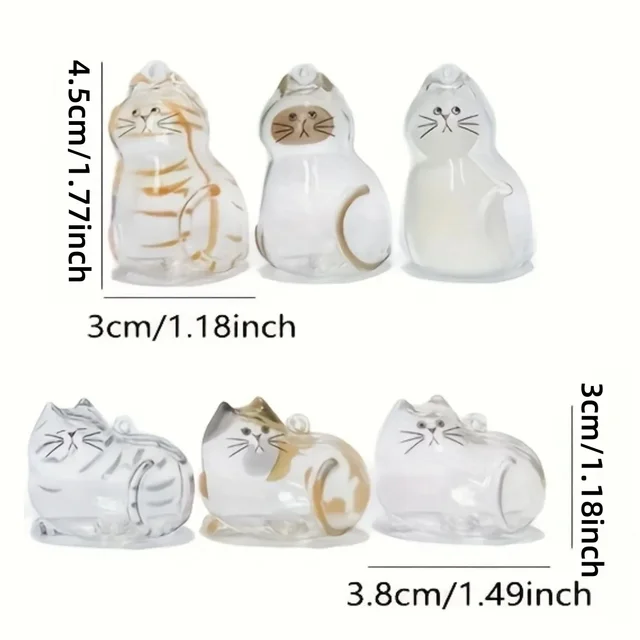 Cat Hair Keepsake Keychain Pendant Pet Fur Storage Ornament for Backpack Bag Hanging Souvenir Gift for Cat Lovers Memorial Use 2