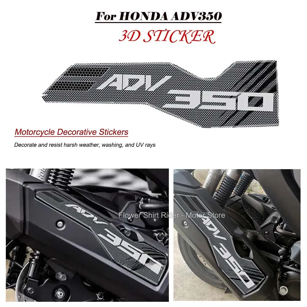 3D Motorcycle Resin Sticker exhaust pipe Sticker Anti Scratch Decal Non-Slip Decorate Sticker for HONDA ADV350 ADV 350 2022 2023 z650 motorcycle full system exhaust modified front middle link pipe muffler for kawasaki z650 ninja600 2017 2022