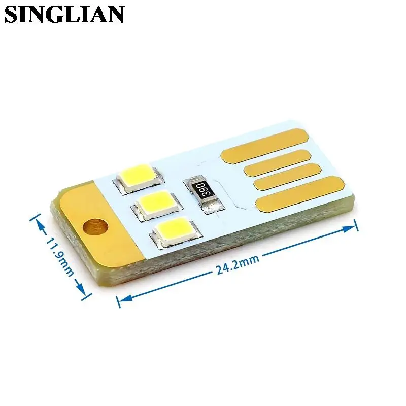 LED Night Light Mini Slim Mobile USB 3LED Lamp 5V Power Supply USB Camping Light Baby Night Low Power 40mA 0.2W