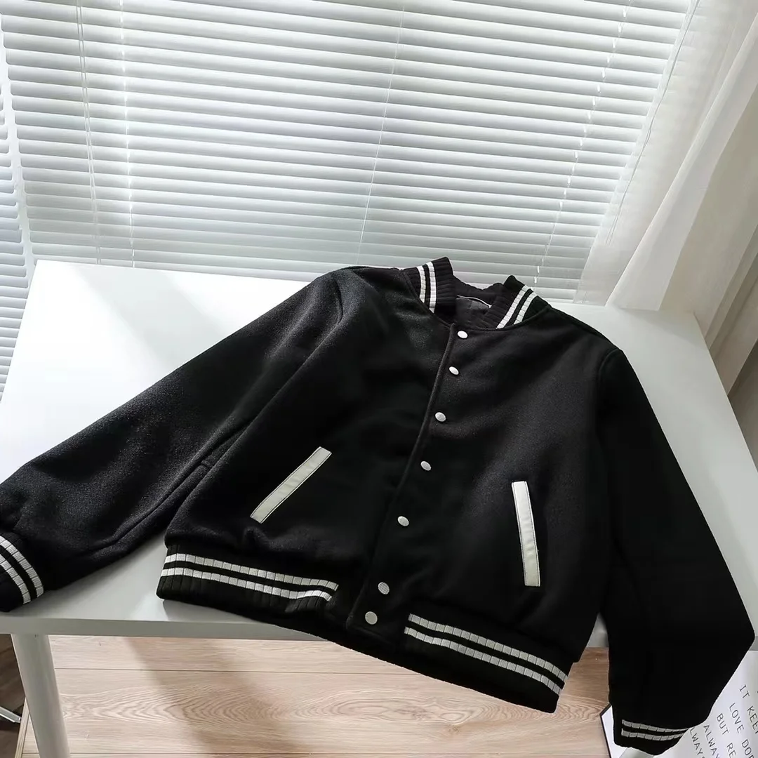 Baseball Uniform Luxury Genuine Leather Jacket Wool Coat Same Style For Men And Women Short Jacket Fashion Couple 2