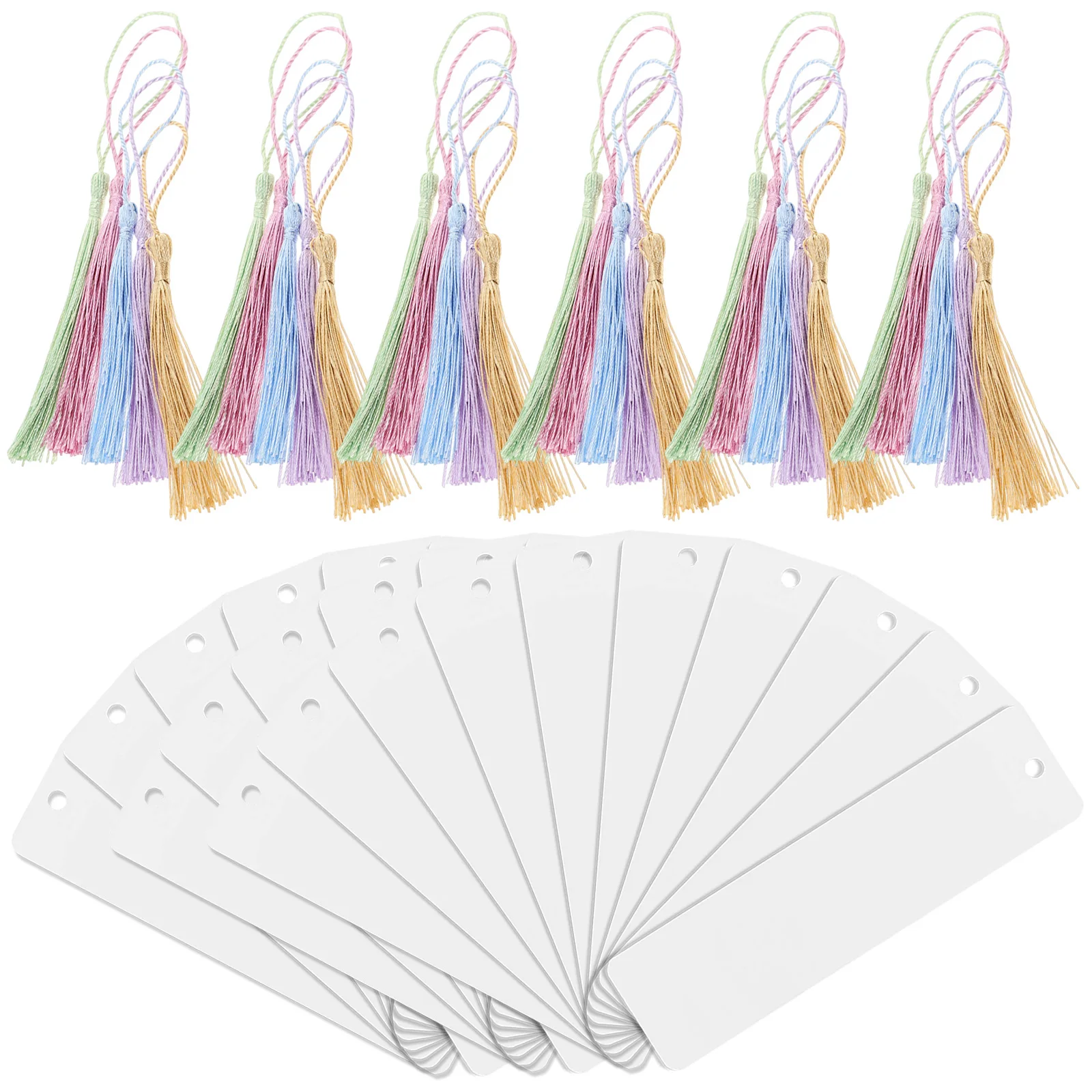 Bookmarks Tassels Clear Acrylic DIY Blank Reading Book Mark Page Marker 30 Sets bookmarks stationery supplies acrylic bookmark