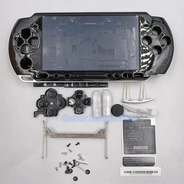 交換用シェル,青,白,透明,tpsp3000 psp 3000コンソール用,ボタン付き
