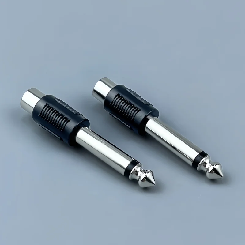 6.5 Male to RCA Lotus Female AV 6.5 Mono Mixer Audio Adapter Plug for DIY FM Microphone 1/2 pcs