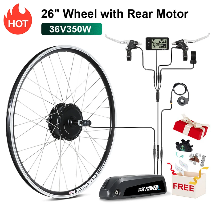kit bicicleta electrica 36v 350w 26" motor electrico para kit electrico bicicleta kit bicicleta electrica 26”” kit conversion electrica motor electrico brushless motor bicicletas eléctricas|Motor de bicicleta eléctrica| - AliExpress