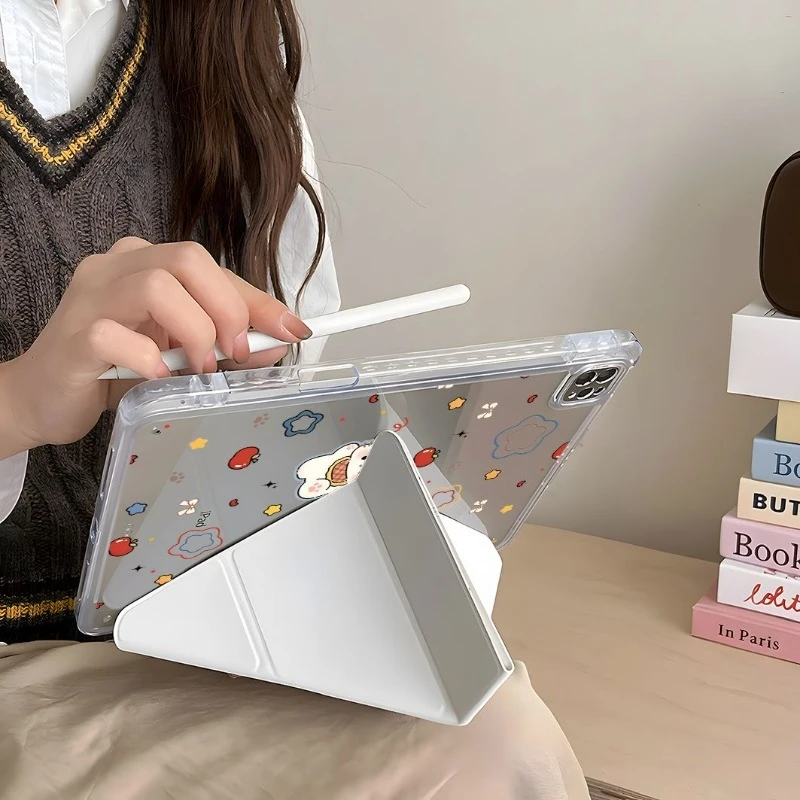 Rabbit Apple 3+Y Fold Acrylic Tablet Case - Enhanced Design with Durable Protection