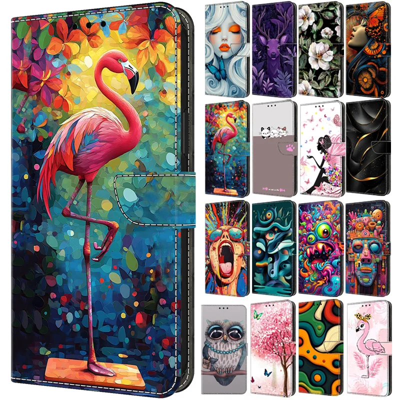 Flamingo Leather Flip Wallet Stand Cover Case - SE 2022 Edition