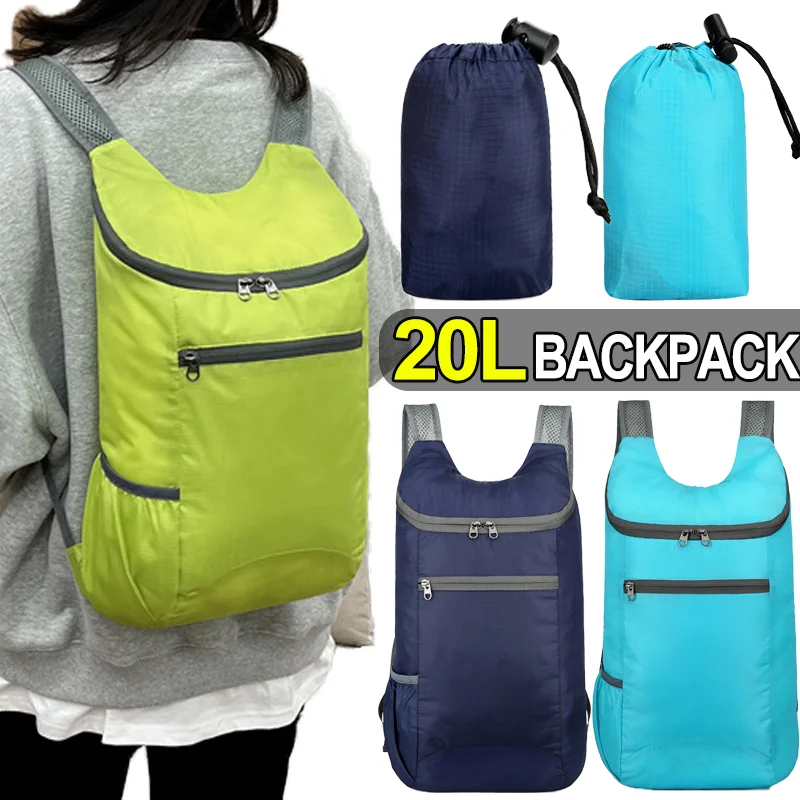 Lightweight Portable Bag Outdoor Waterproof Backpack Folding Bag Ultralight Cycling Hiking Traveling Sport Bag Backpack Unisex
