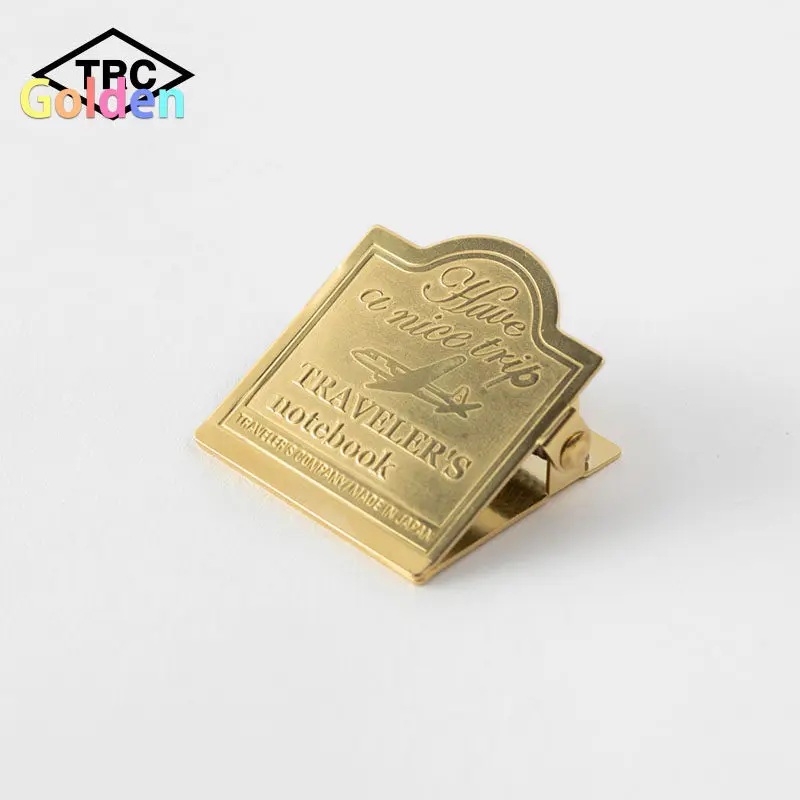 TRC 오리지널 빈티지 황동 클립 (여행자 노트북용) |   가죽 다이어리 메탈 홀더, 속지 정리용, 스티커 메모용