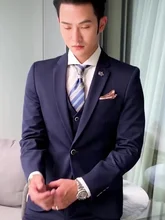 

Bridegroom Tuxedo+Shirts Men's Wedding Suit 3 Pieces Silm Fit Casual Business Blazer Suits Set for Men