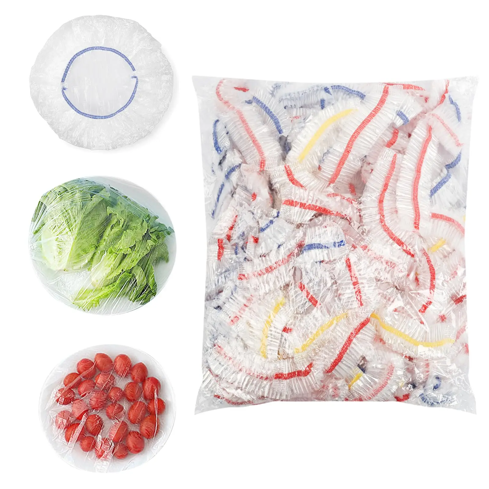 Plastic Bowl Covers Food Covers Reusable Elastic Stretch Kitchen Dining Cookware Canning Lids Fresh