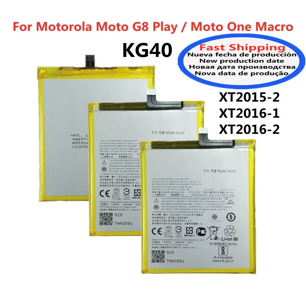 Высококачественный аккумулятор 4000 мАч KG40 для Motorola Moto One Macro G8 Play, телефон с двумя SIM-картами, аккумулятор для телефона