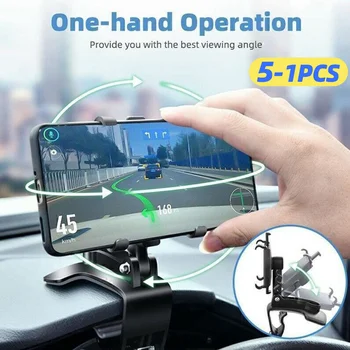 Supporto per cruscotto dell'auto supporto per telefono a grappolo di strumenti multifunzione con staffa fissa per telefono cellulare con impugnatura automatica rotante a 360 gradi