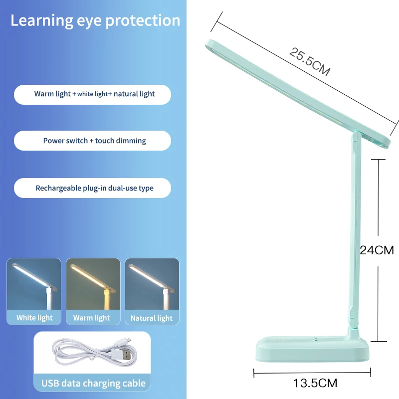 led night light Led Desk Lamp Student Reading Eye Protection Lamp Touch And Fold Function Bedroom Night Lamp Bedside Lights USB Charging home depot dinosaur light Night Lights