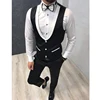 Men's Vest 2023 New Fashion Gentleman Black Slim Fit Single Breasted Single Piece Tank Top Wedding Groom 3