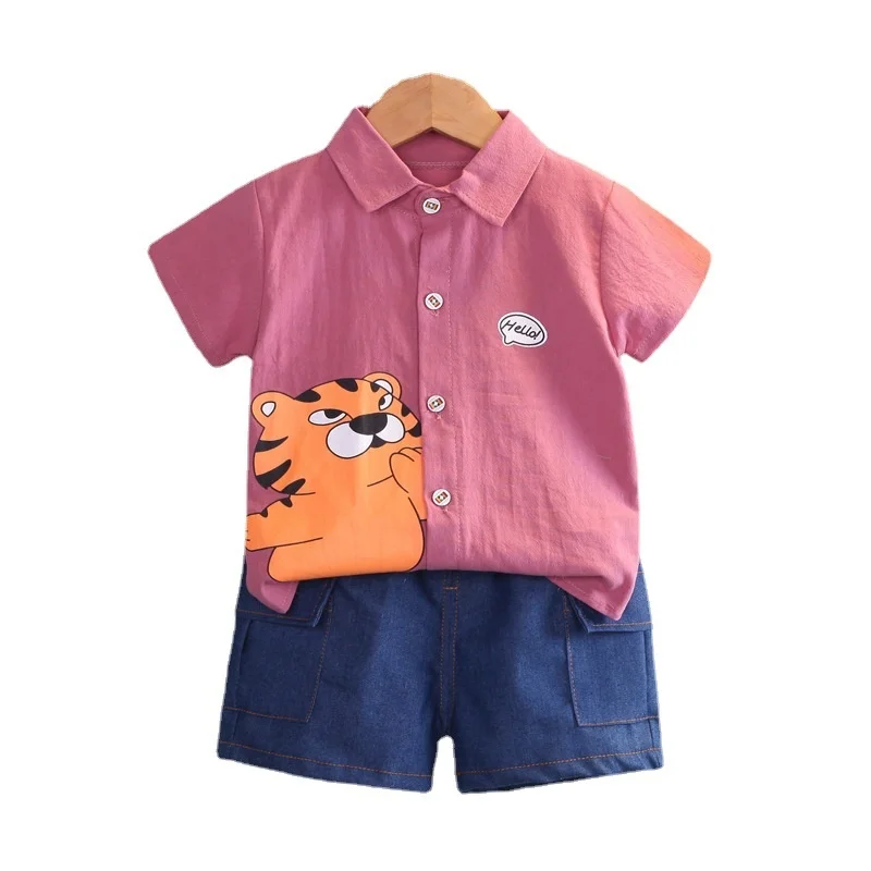 

New Summer Baby Clothes Suit Children Boys Casual Shirt Shorts 2Pcs/Sets Toddler Cotton Costume Infant Clothing Kids Tracksuits