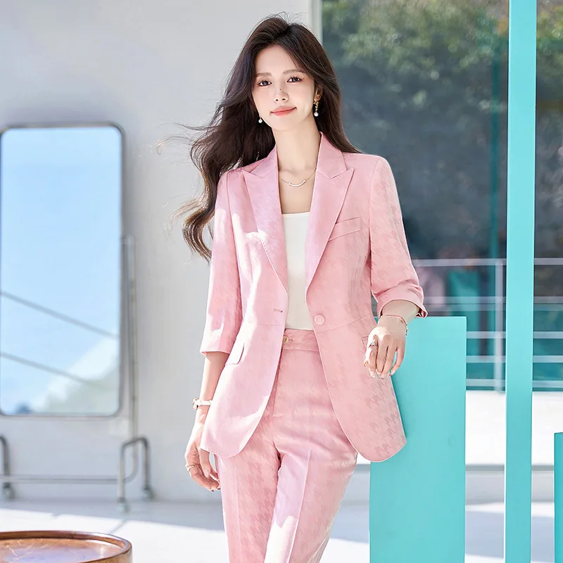 tailleur-pantalon-formel-rose-elegant-pour-femmes-blazers-feminins-vetements-de-travail-de-bureau-professionnels-tenues-de-printemps-et-d'ete-telechargement-de-carriere