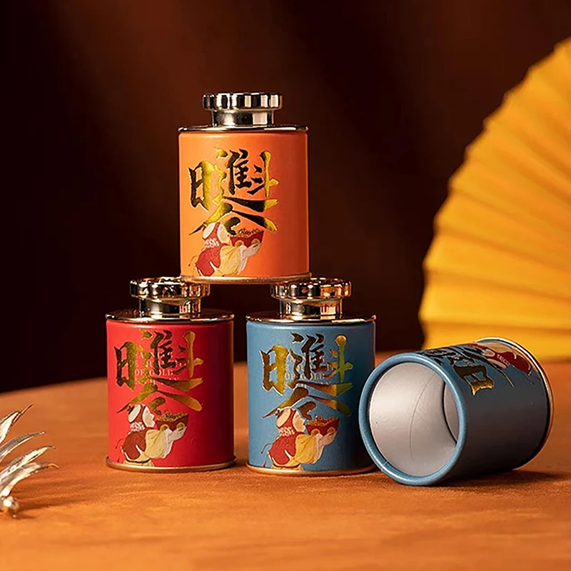 Solid Mini Empty Tea Tin Can Household Green Black Tea Sealed Jar Portable Travel Small Packaging Box Paper Storage Can tea tin box tea canister airtight container