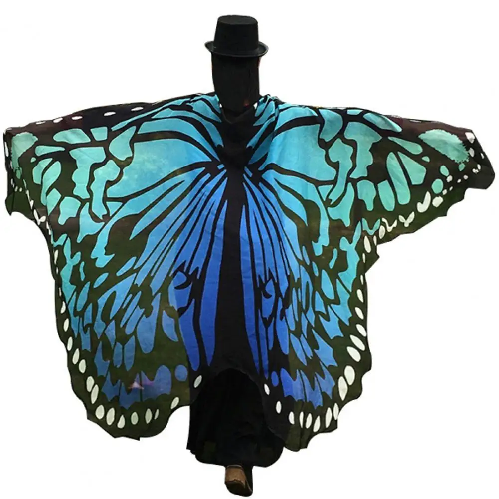 Women's Raincoat Scarf Smooth Ultra-soft Polyester Wide Spread Reversible Butterfly Pattern for Beach пончо женское |