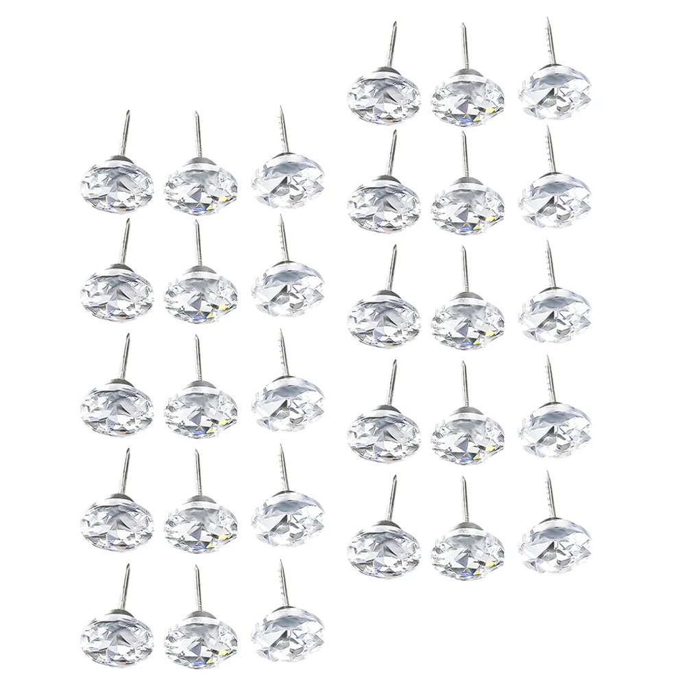 

50 Pcs Sofa Pull Buckle Button Buttons for DIY Sewing Headboard Crystal Designed Decorative Accessories Upholstery
