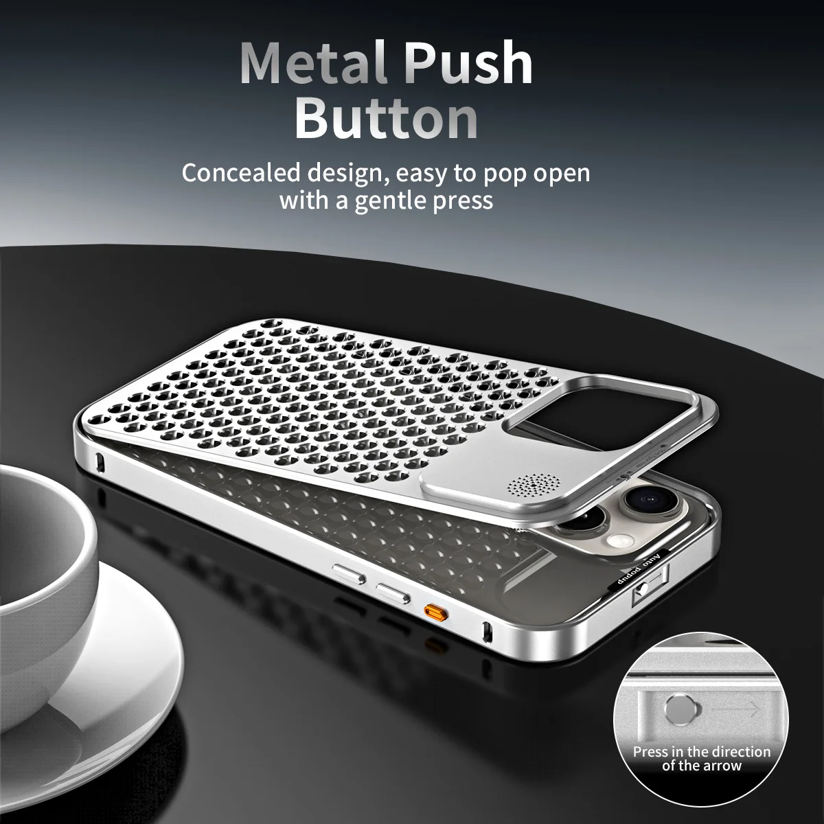 Heat Sink Aluminum Alloy Metal Case For iPhone 15 Pro Max 14 Plus 13 12 Strong Heat Dissipation With Aroma Diffuser Metal Push