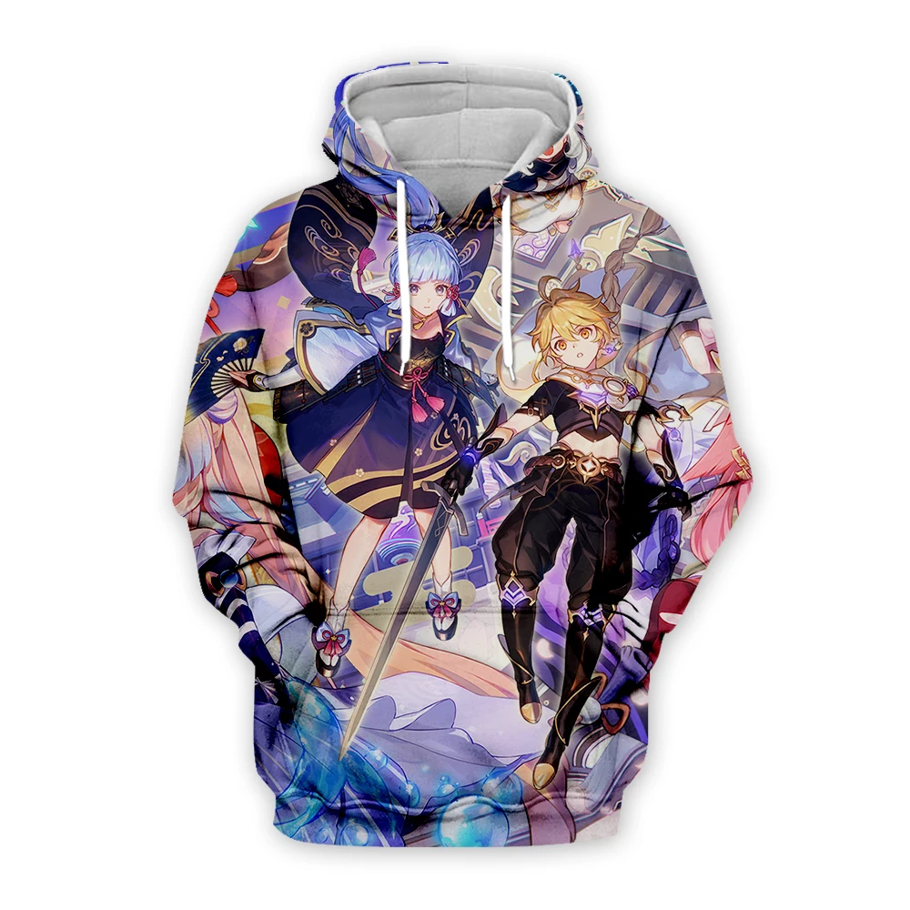 Anime Game Genshin Impact Hoodies Men 3D Print Drawstring Hoodie Sweatshirt Fashion Unisex Hoody Harajuku Streetwear XS-5XL