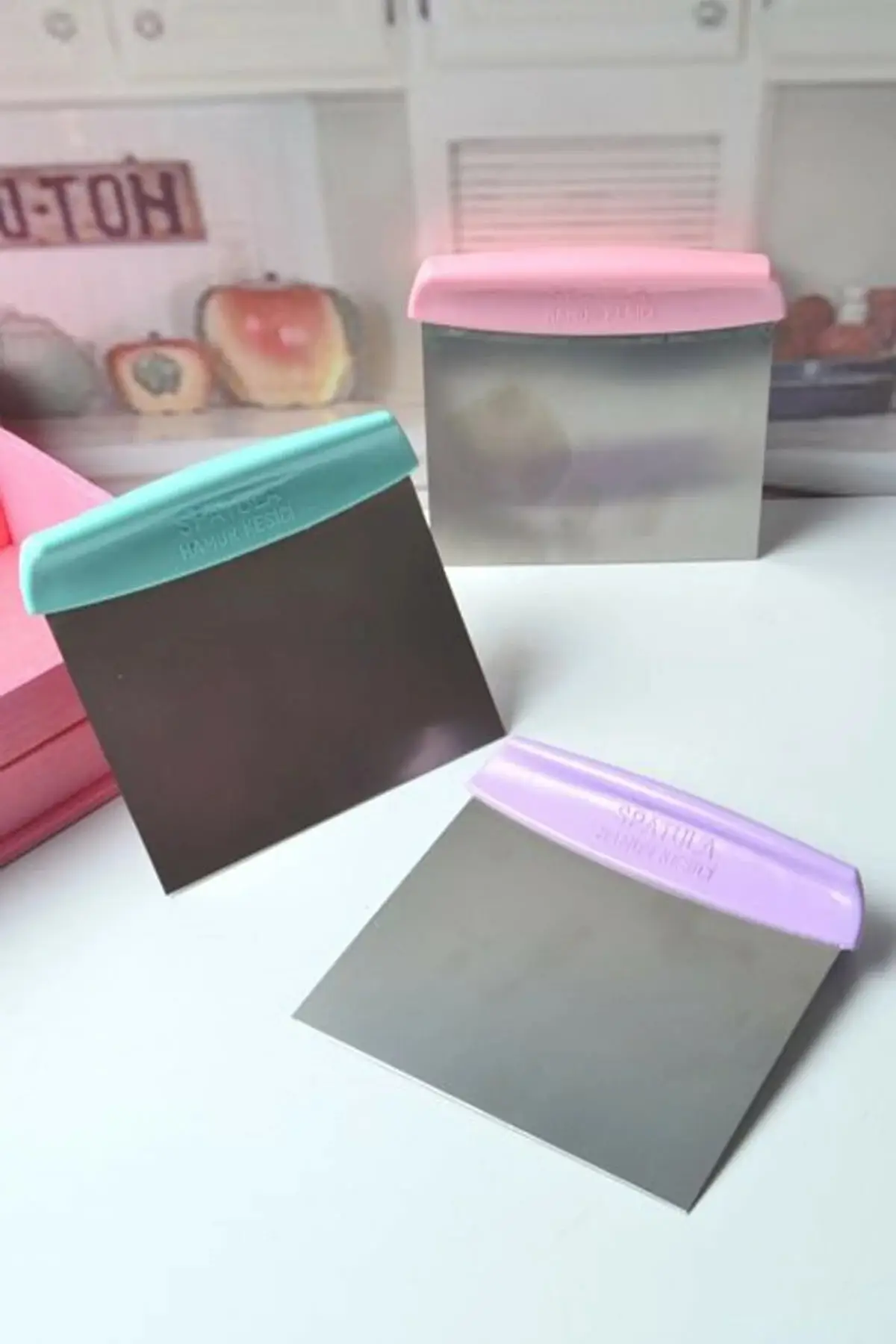 Stainless Steel Practical Dough Cutter & Scraper-Assortment Color ping