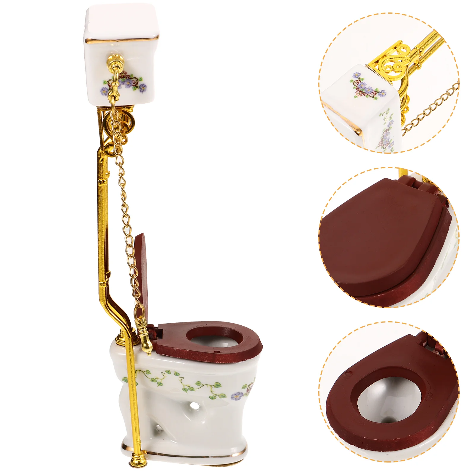 House Realistic Mini Toilet Ceramics Furniture Miniature Decors Tiny Baby Accessories tap water mini faucet water purifier for washable ceramics filter in addition to rust in addition to bacteria