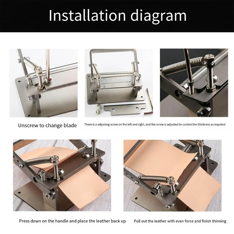 Leather Paring Machine Hand-held Leather Skiver Splitter Manual Skiving Thinning Peeling Tool for