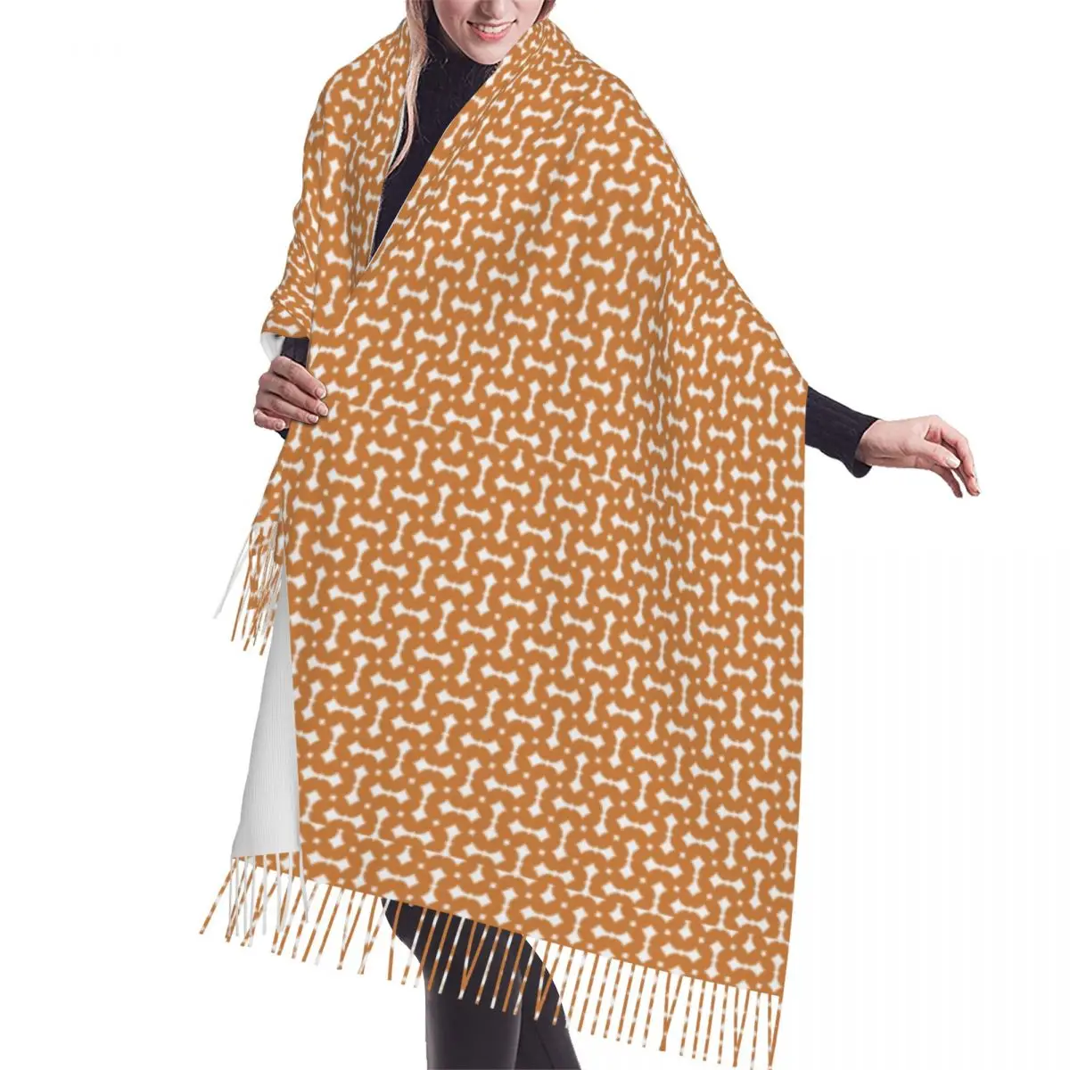 

Orange Zeldas Symbol Video Gamer Tassel Scarf Women Soft Fashion Versatile Female Shawl Wrap Ladies Winter Fall Scarves