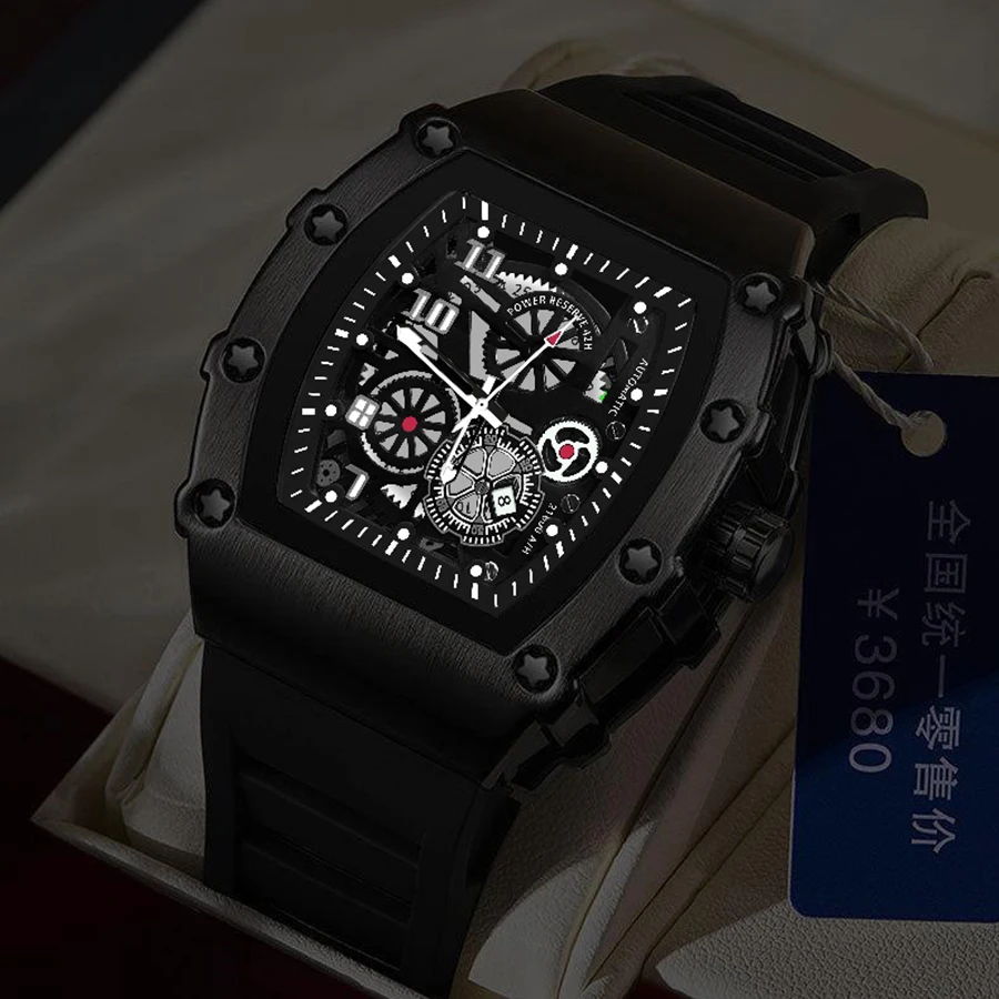 Luxury Men’s Quartz Wristwatch Male Casual Fashion Trend Automatic Quartz Hollow Luminous Waterproof Men's Watch for Man