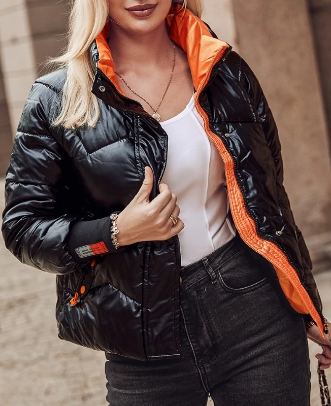 

Fashion Winter Jackets Women Warm Y2K Casual Long Sleeve Stand Collar Colornlock Zipper Design Quilted Puffer Jacket 2023 Autumn
