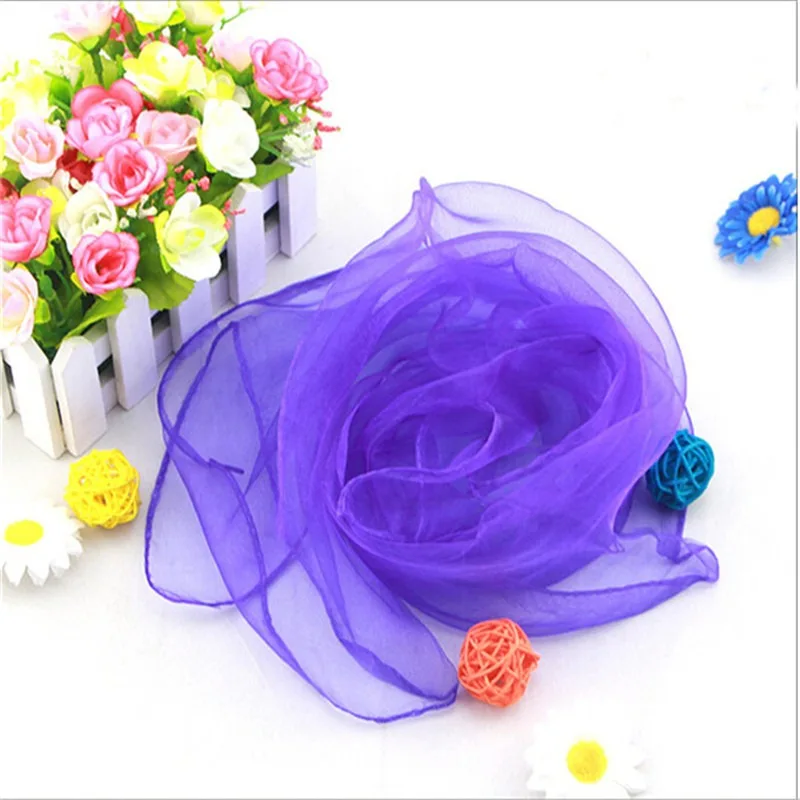 

6/12pcs Candy Color Square Scarf Girls Performance Small Scarves Imitation Silk Head Scarf Children Dance Neck Scarf Bandana