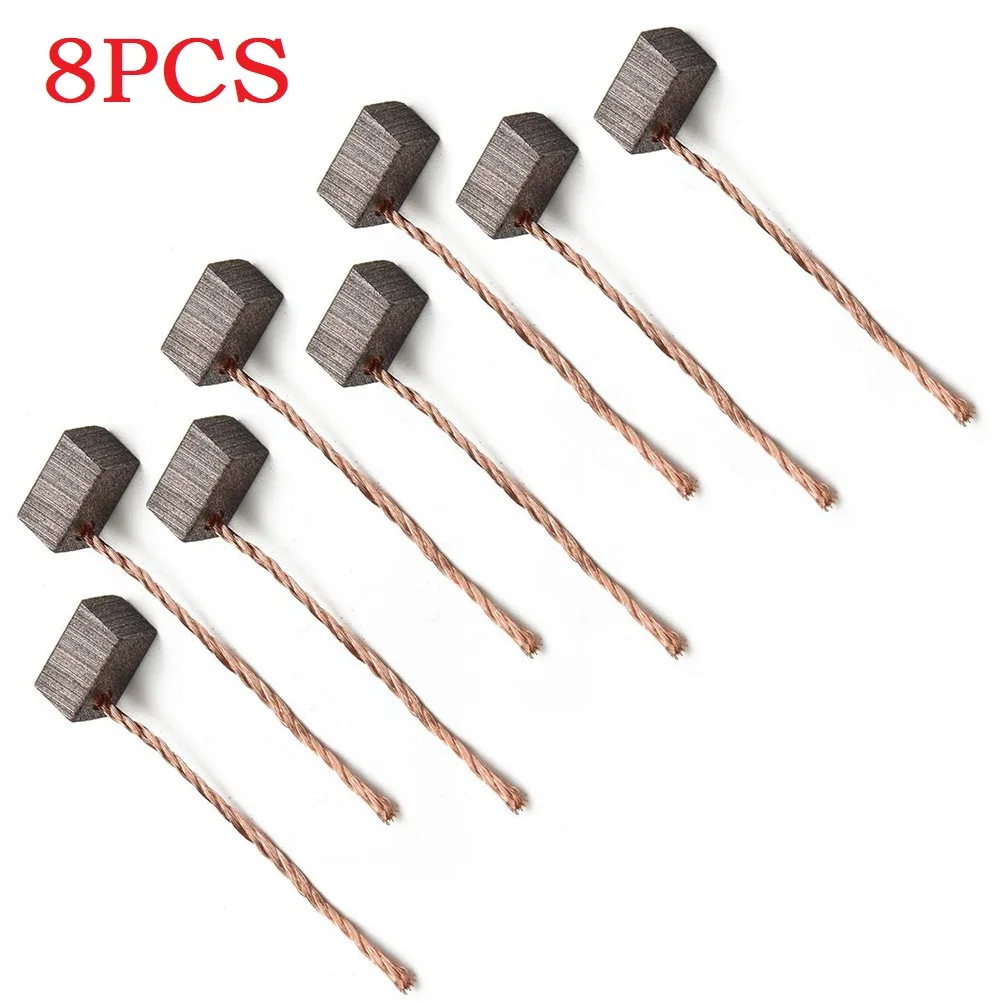 8 Pcs Carbon Brushes 6*6*10mm Replacements Parts For Blower Motor Fans Motor Windshield Wiper Motor Power Tools Accessories 4pcs sketch sponge wiper blender set students sketching drawing clean tools