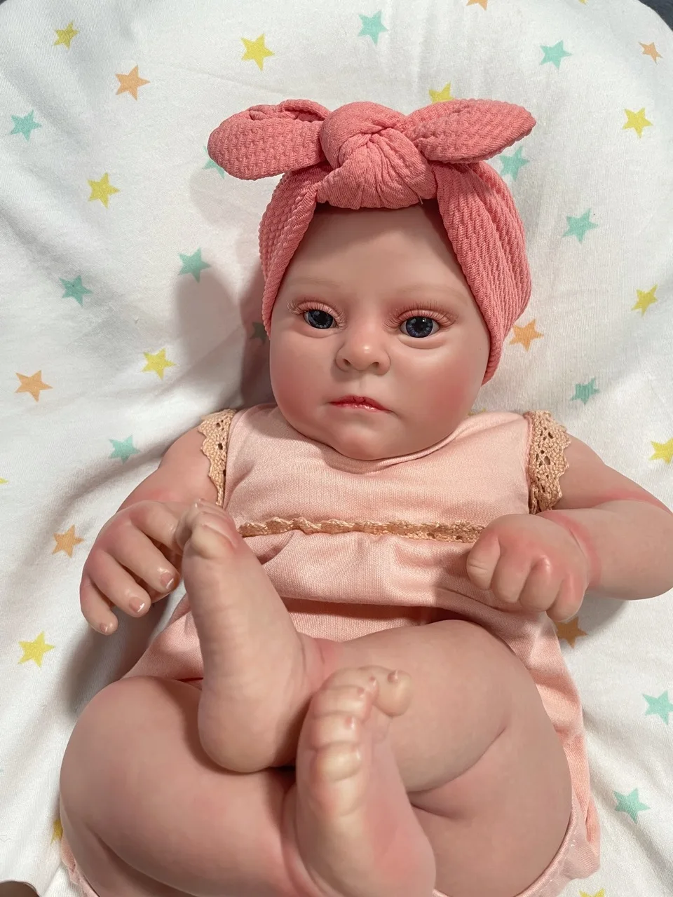 

50CM 3D-Paint Skin Soft Silicone Vinyl With Cloth Body Reborn Baby For Girl Realistic Art Doll With Vascular Vein Dress Up Bebe