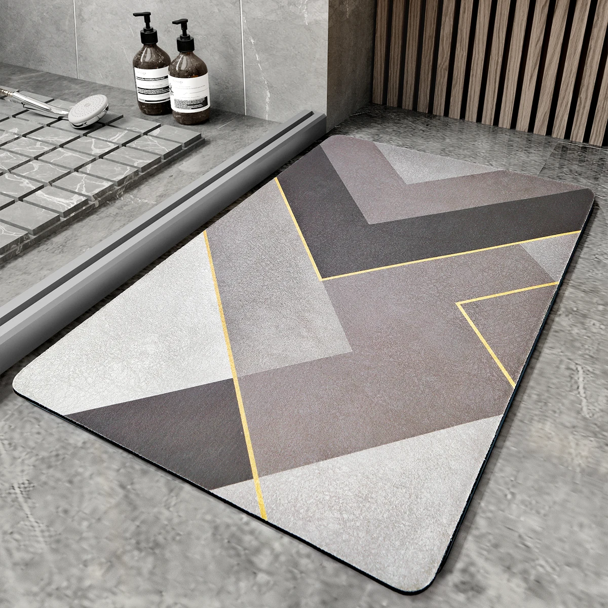 DEXI Bathroom Water Absorbent Rug Rubber Door Mats Diatom Mud Floor Mat  Carpet Anti Slip Diatomite Bath Mat