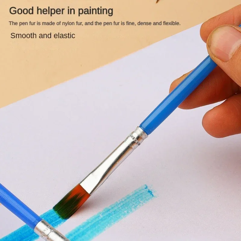 10/20/50Pcs Painting Brushes Set Art Round / Flat Brushs Nylon Hair Paint Brushes Pen for Oil Acrylic Watercolor Art Supplies 6