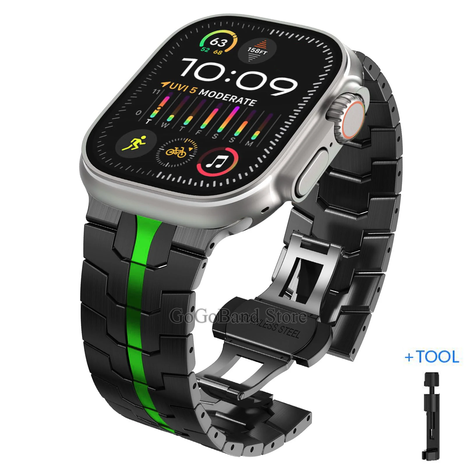 Premium Titanium Color Stainless Steel Watch Bracelet